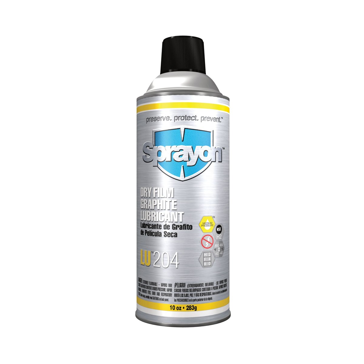Sprayon LU 204 Black Lubricant - 10 oz Aerosol Can - 10 oz Net Weight - Food Grade - 90204