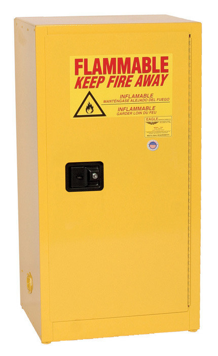 Eagle Hazardous Material Storage Cabinet 1905, 16 gal, Steel, Yellow - 33343
