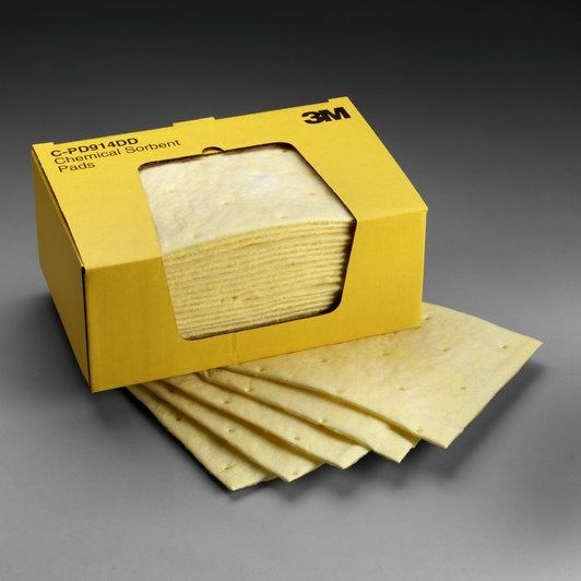 3M P-110 Yellow 18 gal Sorbent Pad - 11 in Width - 13 in Length - 051138-17593