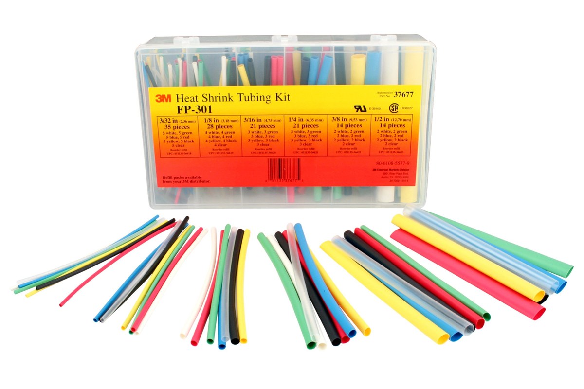 3m Fp 301 3 32 To 1 2 Assrted 5 133 Pc Kits Heat Shrink Thin Wall Tubing Kit 6 In Multi Color Rshughes Com