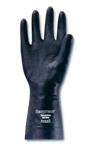 Ansell 29-845 Black 8 to 8.5 Unsupported Chemical-Resistant Gloves - 12 in Length - 17 mil Thick - 116239