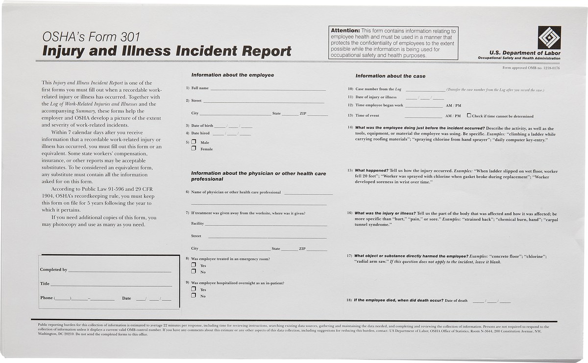 Brady OSHA Compliance Training Medical Form 45676 - English - 754476-45676