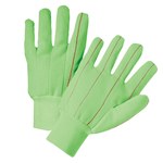 image of West Chester K83SCNCGRI High-Visibility Green Large Cotton/Polyester General Purpose Gloves - Straight Thumb - 10.625 in Length