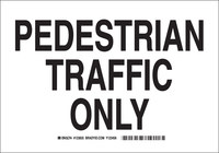 image of Brady B-555 Aluminum Rectangle White Pedestrian & Crosswalk Sign - 10 in Width x 7 in Height - 123833