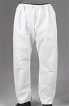 image of Ansell Microchem 2000 White Large Disposable Cleanroom Pants - 076490-17915