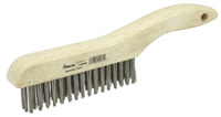 image of Weiler Stainless Steel Hand Wire Brush - 9.6 in Width x 1.1 in Length - 0.012 in Bristle Diameter - 44064