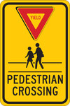 image of Brady B-555 Aluminum Rectangle Pedestrian & Crosswalk Sign - 12 in Width x 18 in Height - 124398