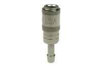 image of Coilhose Miniature Valved Coupler 20x5HC - 3/16 in Barb Thread - Plated Brass - 12700