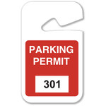 image of Brady Red Vinyl Pre-Printed Vehicle Hang Tag - 2 3/4 in Width - 4 3/4 in Height - 96273 Numbered range for this particular product is 301.