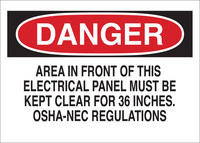 image of Brady B-302 Polyester Rectangle White Electrical Safety Sign - 10 in Width x 7 in Height - Laminated - 84859