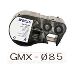 image of Brady M4C-750-499 Aggressive Adhesive Multi-Purpose Labels - 0.75 in x 16 ft - Nylon - Black on White - B-499 - 59222