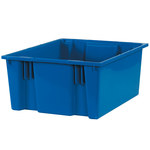 image of Blue Plastic Stack & Nest Containers - 9.875 in Height - 3046