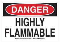 image of Brady B-555 Aluminum Rectangle White Flammable Material Sign - 14 in Width x 10 in Height - 126273