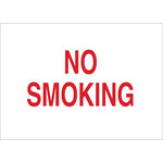 image of Brady B-302 Polyester Rectangle White No Smoking Sign - 10 in Width x 7 in Height - Laminated - 88425
