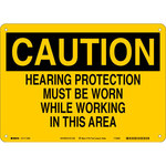 image of Brady B-563 High Density Polypropylene Rectangle Yellow PPE Sign - 14 in Width x 10 in Height - 116206