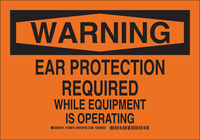 image of Brady B-401 Polystyrene Rectangle Orange Equipment Safety Sign - 10 in Width x 7 in Height - 128977