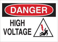 image of Brady B-555 Aluminum Rectangle White Electrical Safety Sign - 14 in Width x 10 in Height - 43477