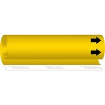 image of Brady 5603-O Wrap-Around Pipe Marker, 1/2 in to 1 3/8 in - Acid, Base & Caustic - Polyester - Black on Yellow - B-689 - 56385