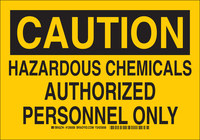 image of Brady B-555 Aluminum Rectangle Yellow Hazardous Material Sign - 10 in Width x 7 in Height - 126006