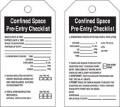 image of Brady 65457 Black on White Cardstock Inspection / Checklist Confined Space Tag - 3 in Width - 5 3/4 in Height - B-853