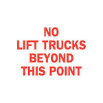 image of Brady B-401 High Impact Polystyrene Rectangle White Truck & Forklift Warehouse Traffic Sign - 14 in Width x 10 in Height - 25890