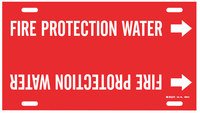 image of Brady 4060-G Strap-On Pipe Marker, 8 in to 9 7/8 in - Fire System - Plastic - White on Red - B-915 - 41873