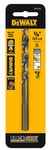 image of Dewalt 3/8 in Jobber Length Drill Bit DW1124 - Split 135° Point - Black & Gold Finish - 5 in Overall Length - 3.62 in Flute - High-Speed Steel - 3-Flatted Shank