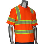 image of PIP High-Visibility Shirt 313-1650 313-1650-OR/L - Hi-Vis Orange - 38434