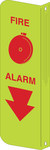 image of Brady Bradyglo B-347 Polyester / Polystyrene Rectangle Red Fire Alarm Sign - 4 in Width x 12 in Height - Glow in the Dark - 50688