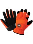 image of Global Glove Hot Rod HR3222INT Orange Large Synthetic Spandex/Synthetic Leather Mechanic's Gloves - Wing Thumb - HR3222INT/LG