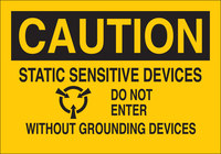 image of Brady B-401 Polystyrene Rectangle Yellow Electrical Safety Sign - 10 in Width x 7 in Height - 25516
