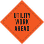image of TrafFix Devices Inc Mesh Diamond Orange Road Construction Sign - 36 in Width x 36 in Height - 57031