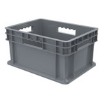image of Akro-Mils 37288 Straight Wall Container - Gray - Industrial Grade Polymer - 15 3/4 in x 11 3/4 in x 8 1/4 in - 37288 GREY