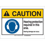 image of Brady B-302 Polyester Rectangle White PPE Sign - 10 in Width x 7 in Height - 144128
