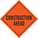 image of Brady Vinyl Diamond Orange Road Construction Sign - 36 in Width x 36 in Height - 56750