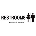 image of Brady B-120 Fiberglass Reinforced Polyester Rectangle White Restroom Sign - 12 in Width x 4 in Height - 70508