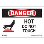 image of Brady Bradylite 27416LS Black/Red on White Reflective Sheeting Equipment Safety Label - 5 in Width - 3.5 in Height - B-997