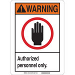 image of Brady B-302 Polyester Rectangle White Restricted Area Sign - 7 in Width x 10 in Height - Laminated - 45153