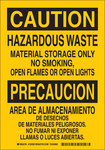 image of Brady Bradyglo B-555 Aluminum Rectangle Yellow Hazardous Material Sign - 7 in Width x 10 in Height - Language English / Spanish - 125391