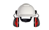 image of 3M Peltor X3P3E Black/Red Hard Hat Mounted Foam Protective Earmuffs - 25 dB NRR - 093045-93730