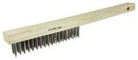 Weiler Stainless Steel Hand Wire Brush - 1 1/8 in Width x 14 in Length - 0.012 in Bristle Diameter - 25202