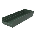 image of Akro-Mils Earthsaver 20 lb Hunter Green Shelf Storage Bin - 23 5/8 in Length - 6 5/8 in Width - 4 in Height - 1 Compartments - 30164RECY HUNTER GREEN