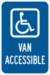 image of Brady B-959 Aluminum Rectangle Blue Disabled Parking & Building Access Sign - 24 in Width x 18 in Height - Reflective - 141839