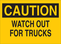 image of Brady B-401 Polystyrene Rectangle Yellow Truck & Forklift Warehouse Traffic Sign - 10 in Width x 7 in Height - 22719