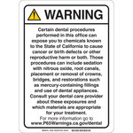 image of Brady B-555 Aluminum Rectangle White California Prop 65 Sign - 10 in Width x 14 in Height x 0.035 in Thickness - 150451
