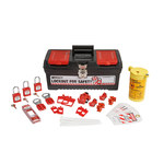 image of Brady Black/Red Polypropylene Lockout/Tagout Kit - 7.3 in Depth - 16.2 in Width - 7.8 in Height - 888434-58662