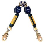 image of 3M DBI-SALA Nano-Lok Quick Connect Twin-Leg Self-Retracting Lifeline 3101278 - 6 ft Length - Steel Snap Hook
