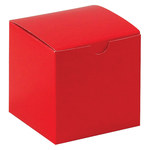 image of Red Colored Gift Boxes - 4 in x 4 in x 4 in - 3381