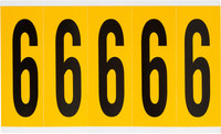 image of Brady 1560-6 Number Label - Black on Yellow - 1 3/4 in x 5 in - B-946 - 97096