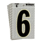 image of Brady 3010-6 Number Label - Black on Silver - 2 1/2 in x 3 1/2 in - B-309 - 03365